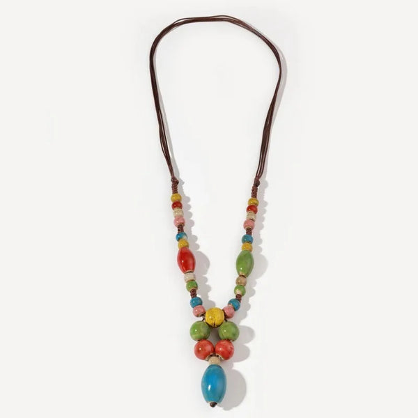 Ceramic planets necklace