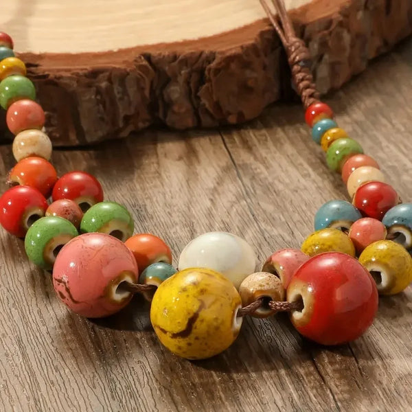 Ceramic planets necklace