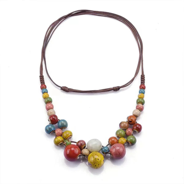 Ceramic planets necklace