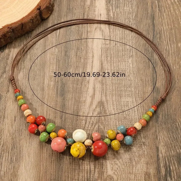 Ceramic planets necklace