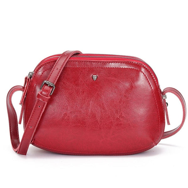 100% Genuine Leather Retro Women Messenger Bag High Quality Small Flap Bags Lady Shoulder Bag Black Brown Tote Handbag