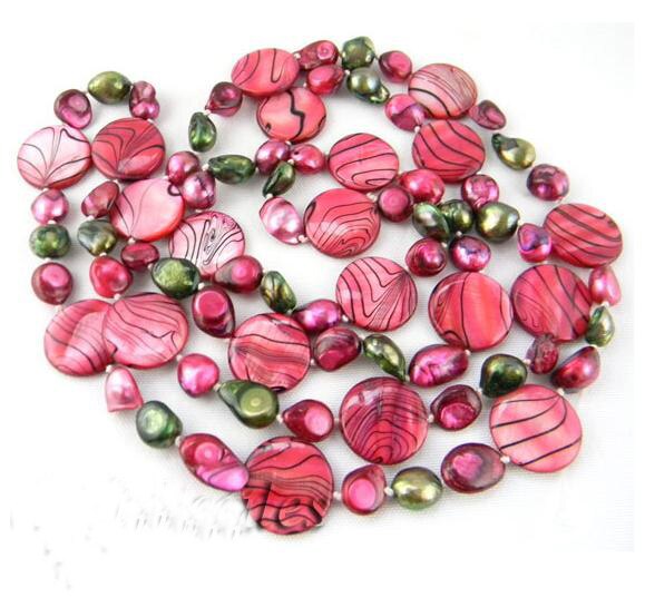 Charming Pearl Jewellery,46inches 8-20mm Purple Green