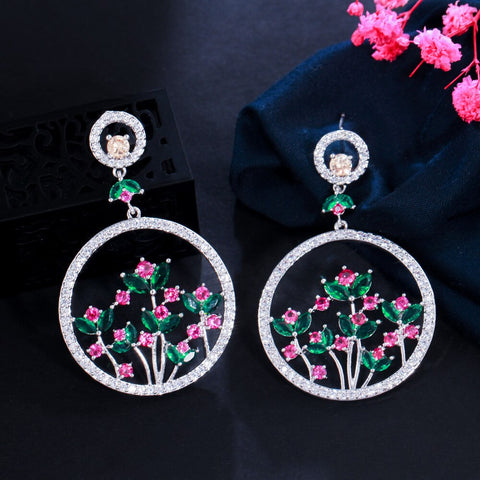 Elegant Unique Fancy Flower Round  Earrings for Women